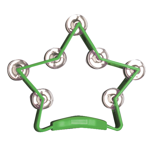 Mano Percussion | TMP50G | Star-Shaped Tambourine | Green Mano Percussion | TMP50G | Star-Shaped Tambourine | Green